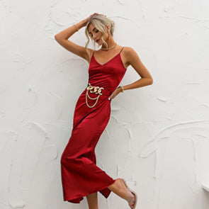 Sexy Satin Spahgetti Straps Women Dresses