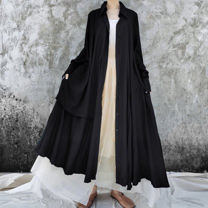 Ethnic Vintage Linen Designed Long Shirt Dresses