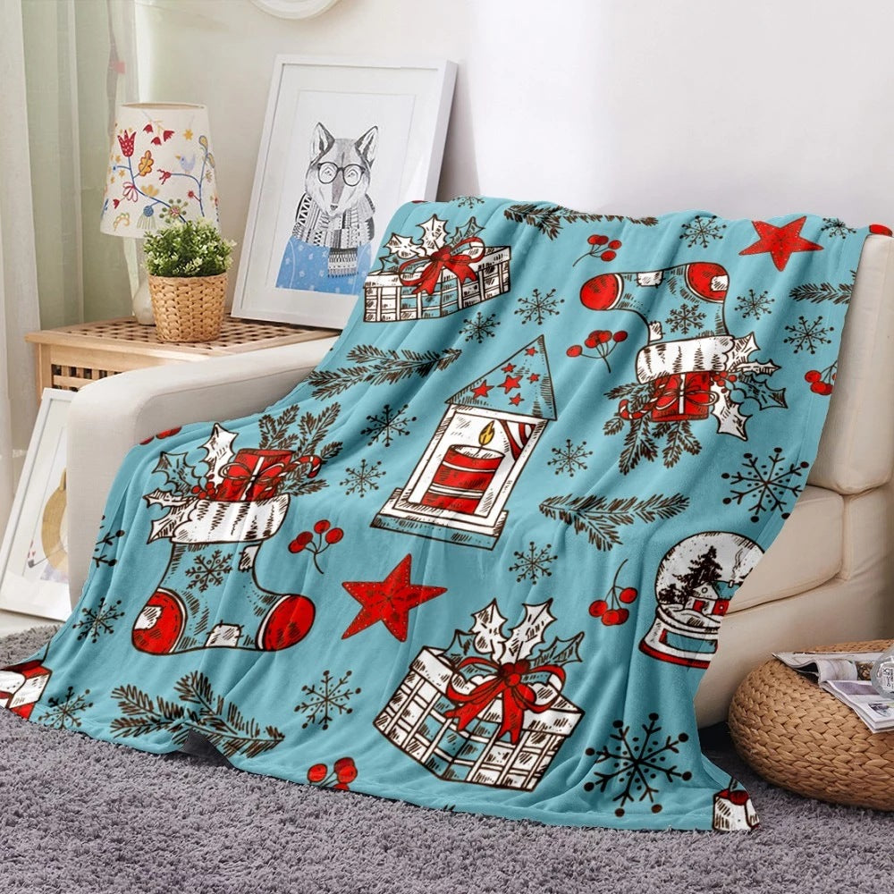 Merry Christmas Fleece Blankets for Gifts