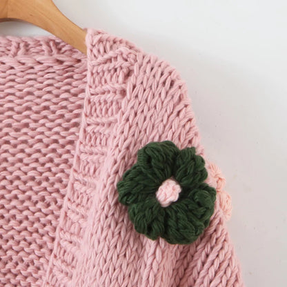 Lovely Handmade 3D Design High Waist Short Sweaters