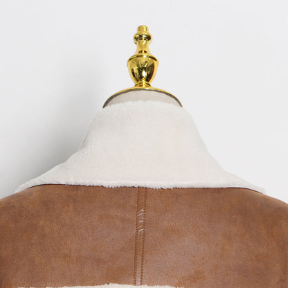 Luxury Motorcycle Sheep Fleece Jacket Coat for Winter
