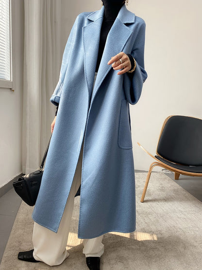 Luxury Woolen Winter Long Overcoat for Women