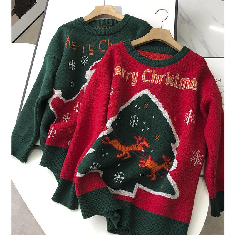 Christmas Casual Round Neck His-and-hers Knitting Sweaters