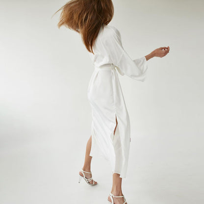 White Lace Up Cozy Sleepwear