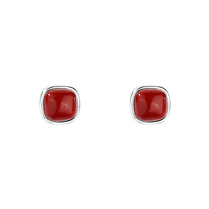 Red Vintage Sliver Earring Stud for Women