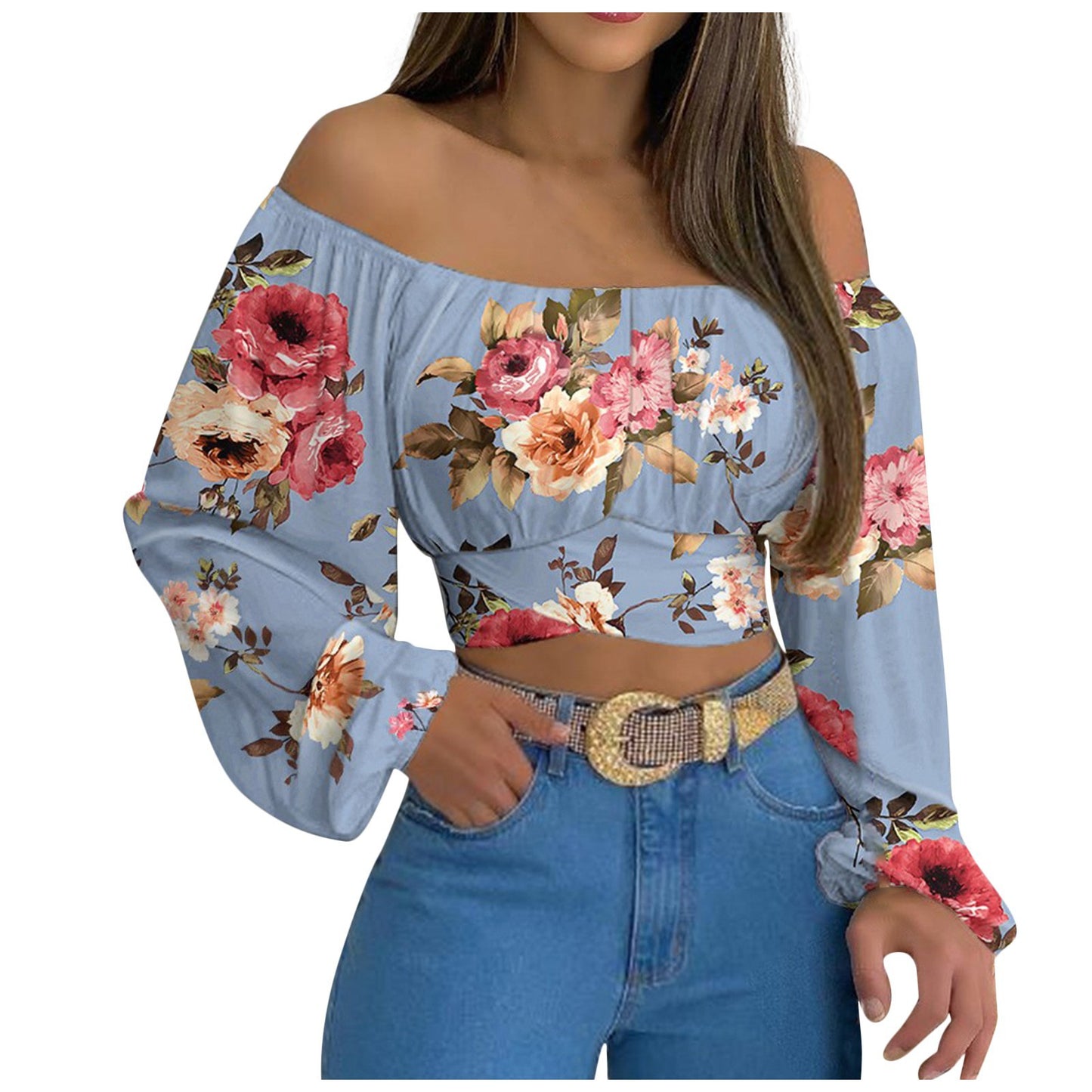 Sexy Off The Shoulder Midriff Baring Summer Short Tops