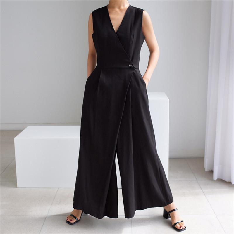 Women High Waist Casual Sleeveless Jumpsuits-STYLEGOING