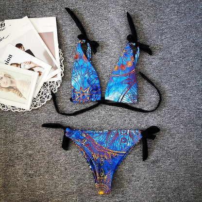 Vintage Floral Print Sexy Bikini Swimwear-STYLEGOING