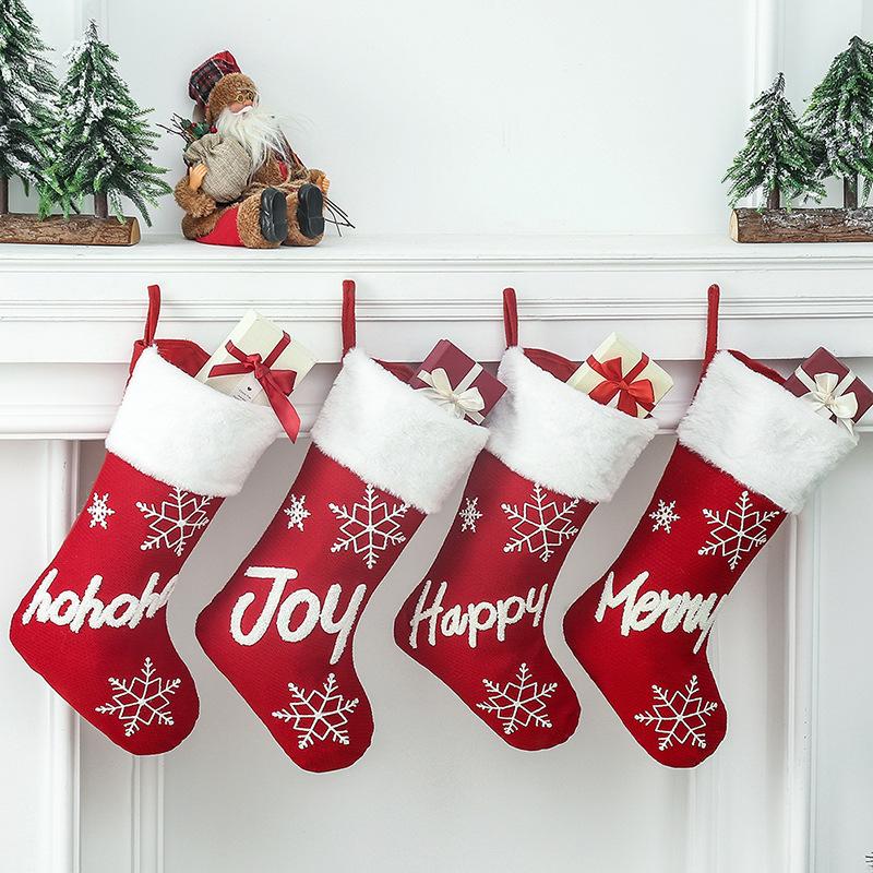 Red Christmas Party Snowflake Gifts Socks