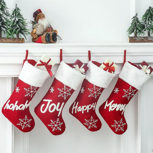 Red Christmas Party Snowflake Gifts Socks