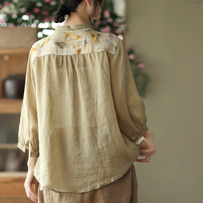 Vintage Flowers Classy Women Long Sleeves Shirts