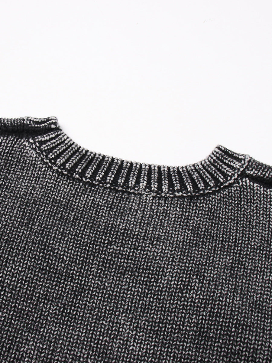 Designed Round Neck Two Pieces Knitted Sweaters