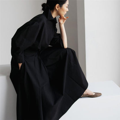 Casual Loose Fashion Long Maxi Shirts Dresses-STYLEGOING