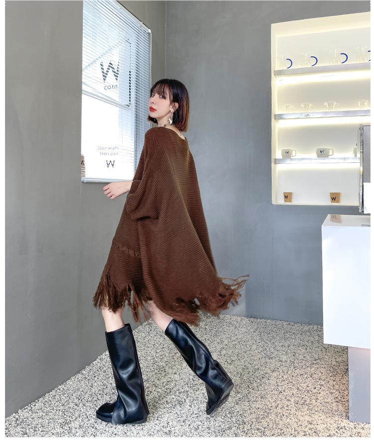 Irregular Women Batwing Casual Fall Short Knitting Dresses