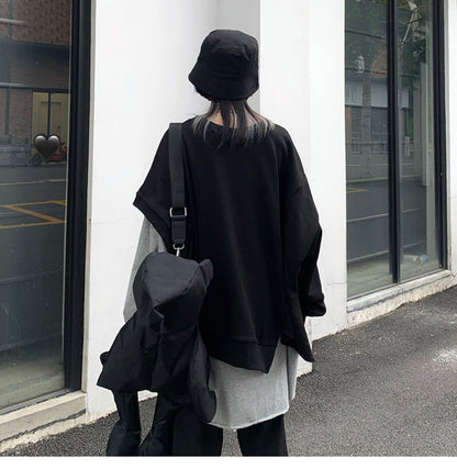 Leisure Loose Black&Gray Sweaters-STYLEGOING