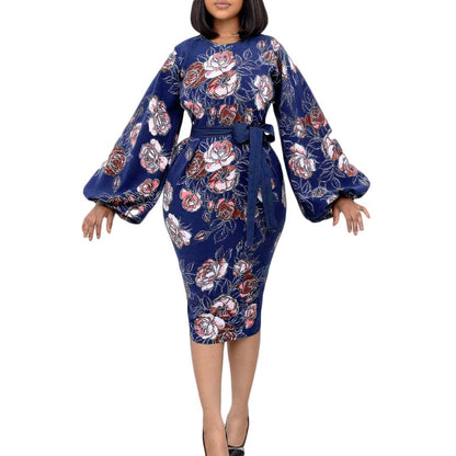 Round Neck Plus Sizes Office Lady Dresses