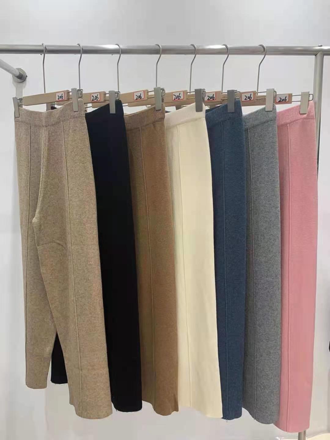 Casual High Waist Winter Knitting Harem Wide Legs Pants