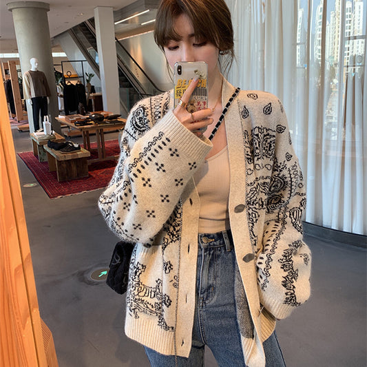 Vintage Women Knitted Cardigan Overcoats