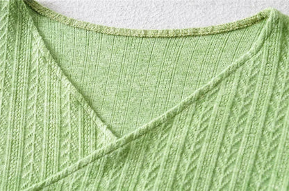 Sexy Designed Knitting Tops and High Waist Trumpet Pants