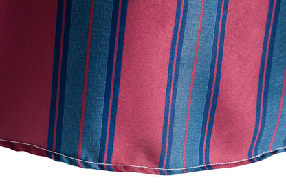 Red and Blue Striped Summer Short Sleeves Shirts for Men