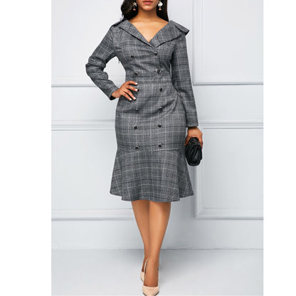 Elegant Office Lady Women Plus Sizes Dresses
