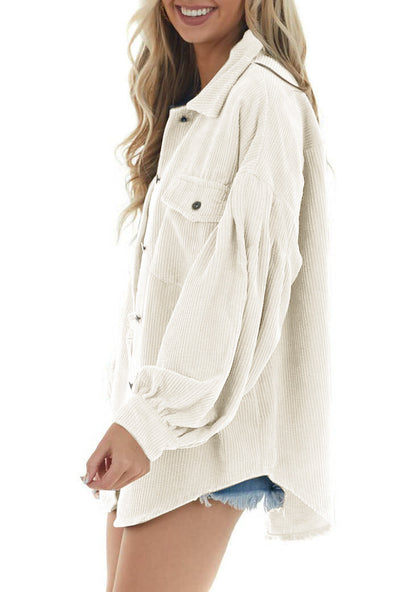 Casual Corduroy Long Sleeves Fall Shirts