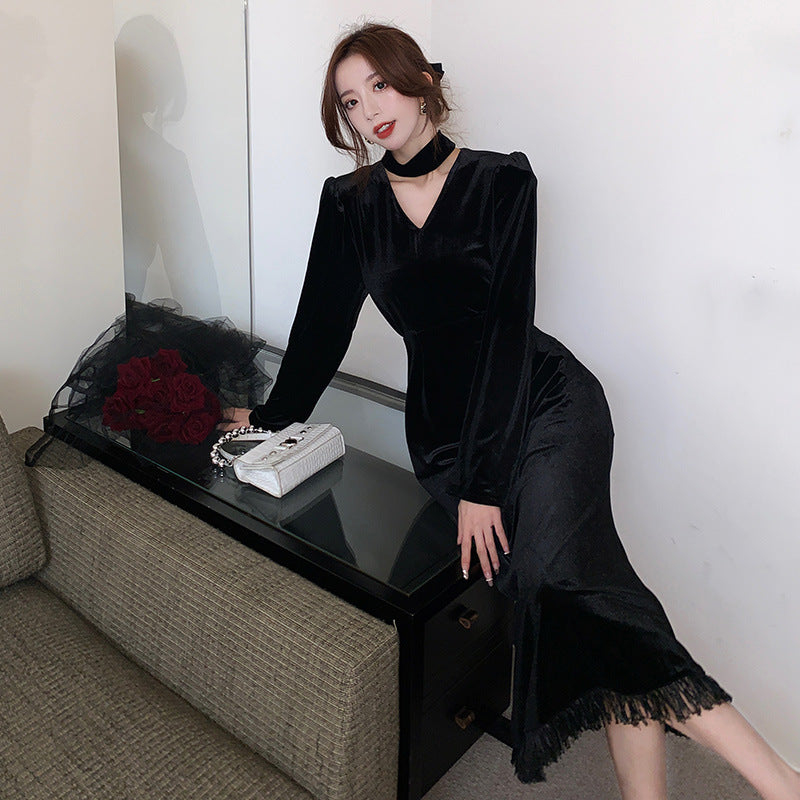Luxury Velvet Long Mermaid Dresses for Party