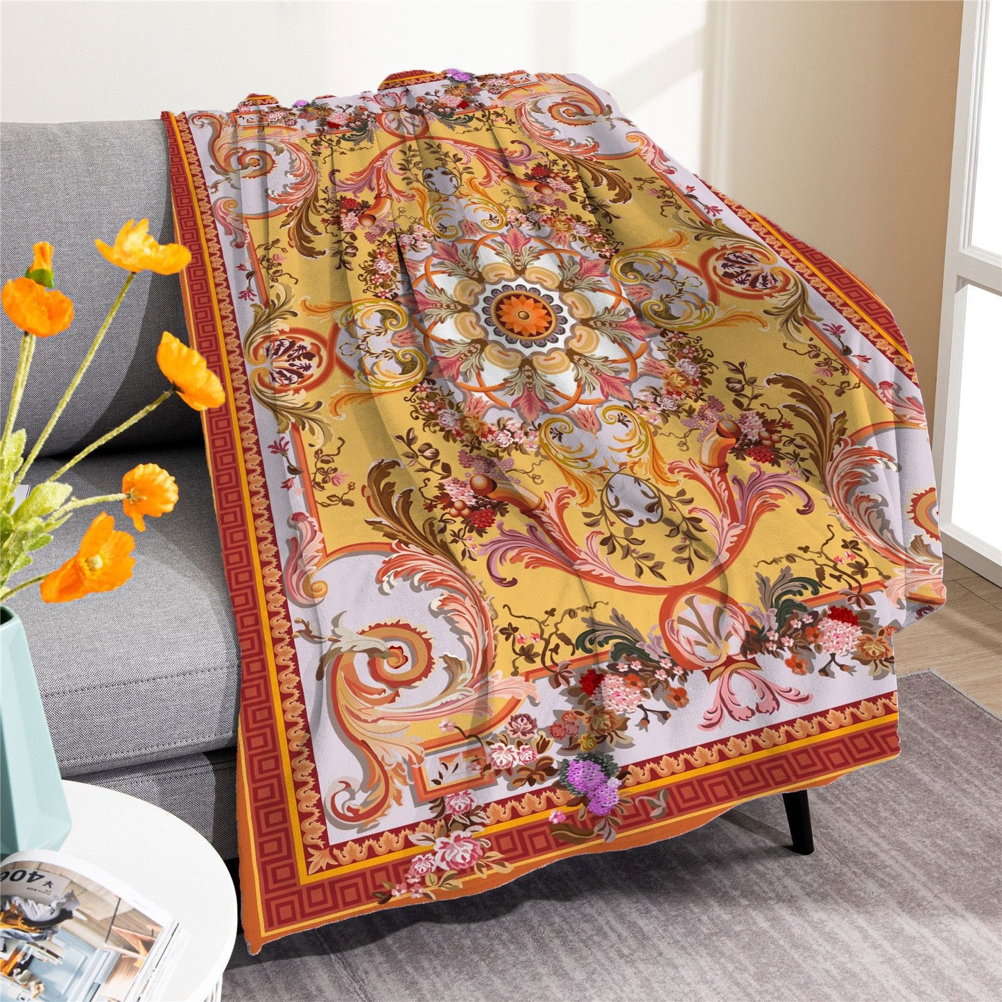 Vintage Boho Fleece Throw Blankets