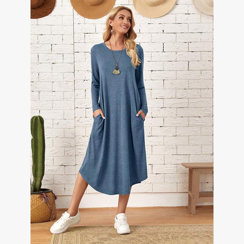 Casual Long Sleeves Midi Dresses for Women
