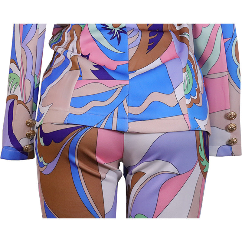Women Casual Two Pieces Blazer and Pants