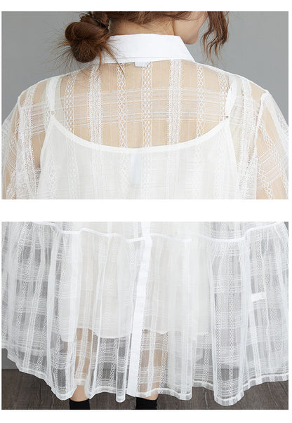 Summer Fairy Organza Plus Sizes 2pcs Shirts Dresses