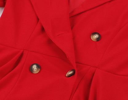 Elegant High Waist Office Lady Blazer Dresses