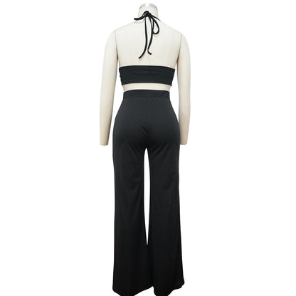 Sexy Top & Wide Legs Pants 3pcs Sets for Women