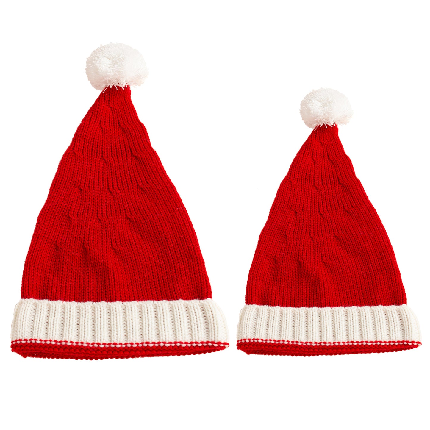 Christmas Parent-kids Red Knitted Warm Hats