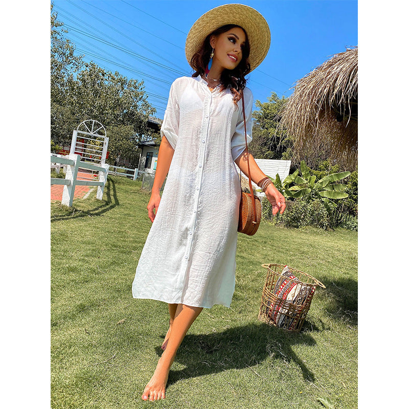 Casual Summer Holiday Sun Proof Long Shirts