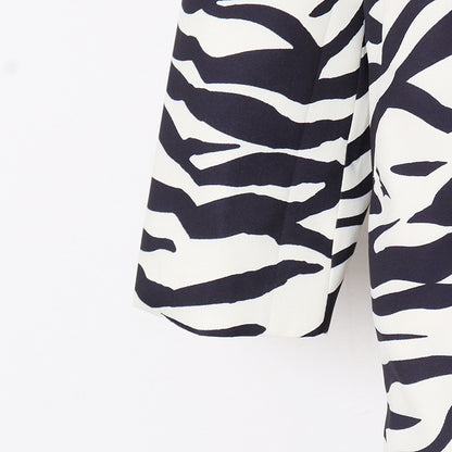 Women Zebra Print Office Lady Blazer Coats
