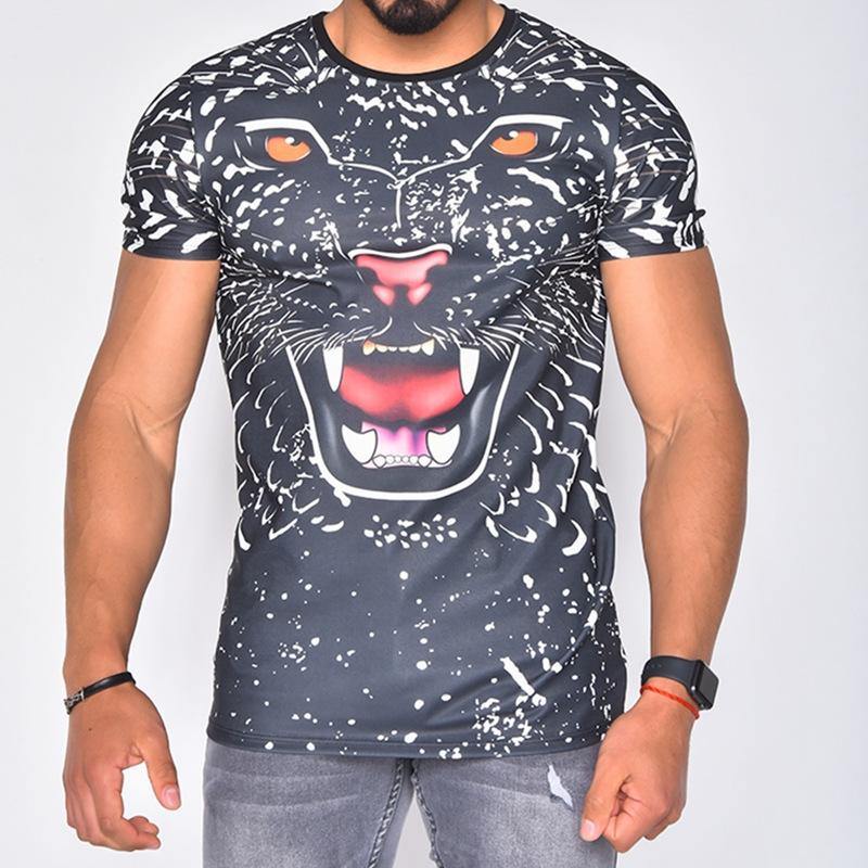 New Leopard Head Print Short Sleeves T-shirts-STYLEGOING