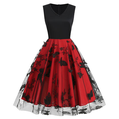 Vintage Sleeveless Butterfly Tulle Dresses