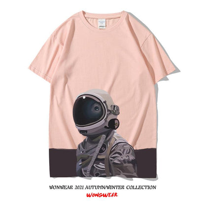Summer Men Astronaut Short Sleeves T Shirts
