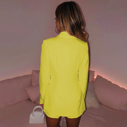 Fashion Turnover Colar Classy Two Pieces Blazer Suits