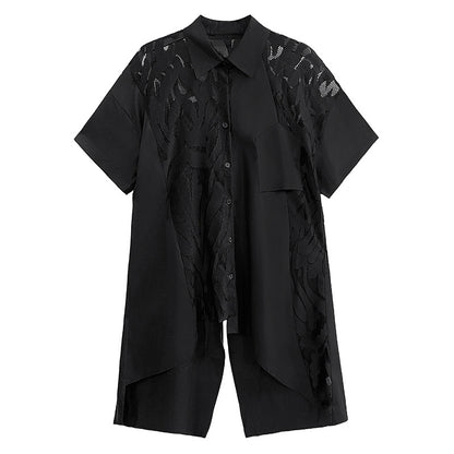Designed Summer Lace Women Short Sleeves Shirts