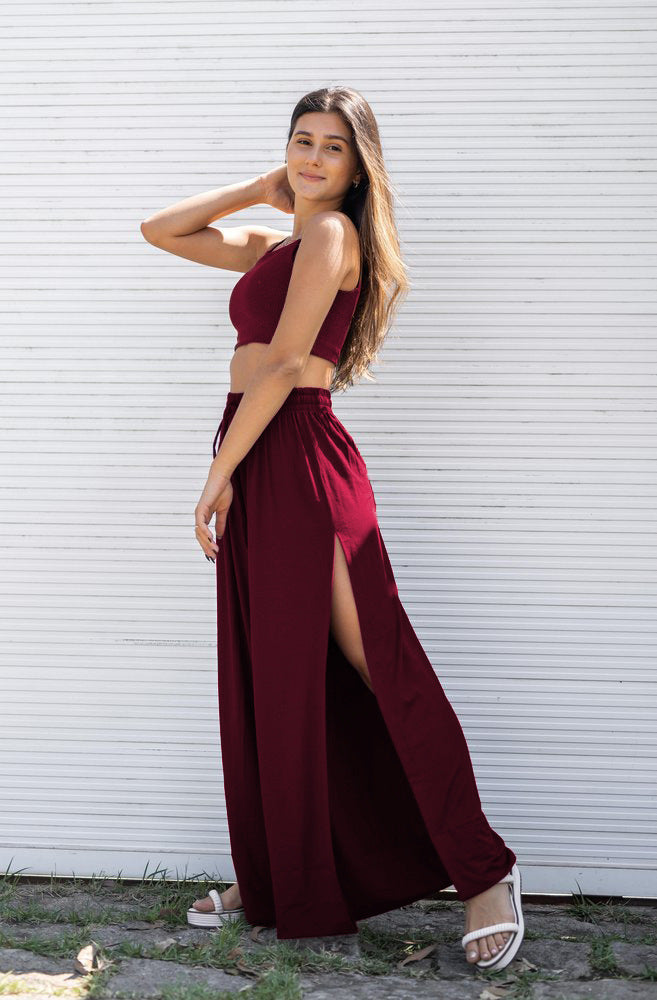 Casual Side Split Women Summer Pants