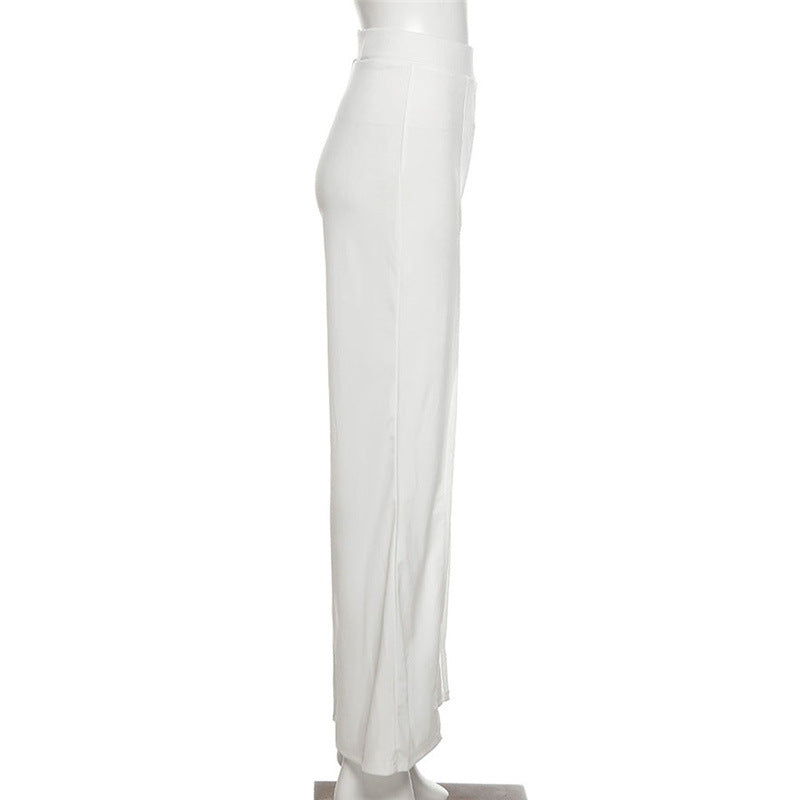 Sexy High Waist Slim Split Front Casual Pants