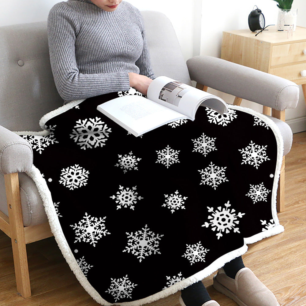 2 In 1 Warm Soft Throw Blanket for Christmas