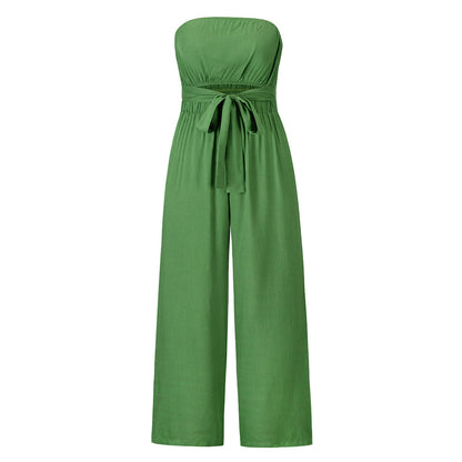 Summer Casual Strapless Backless Women Jumpsuits