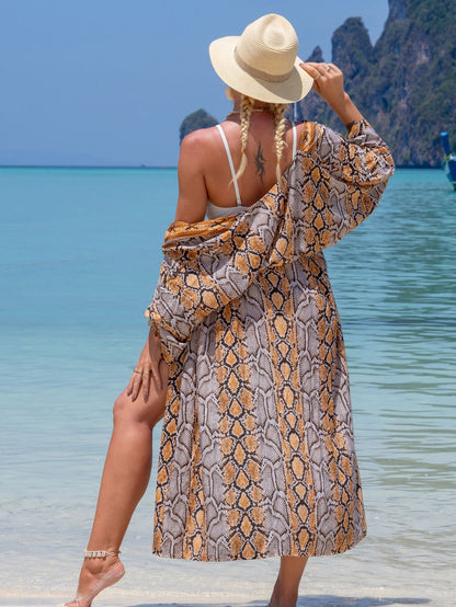 Fashion Floral Print Summer Kimono Beachwear Cover Ups