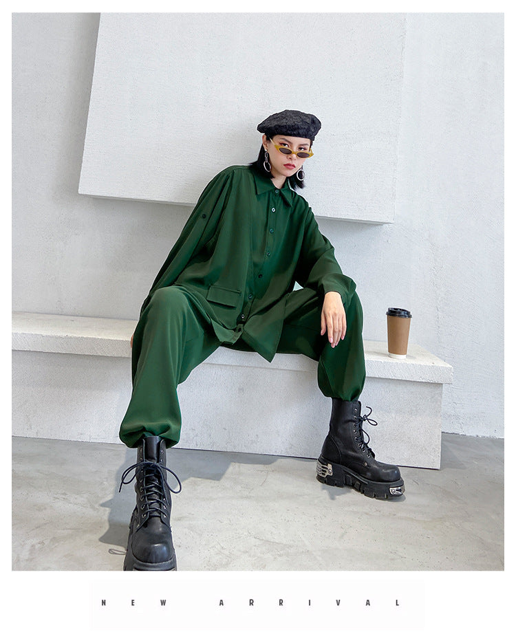 Leisure Women Two Pieces Long Sleeves Shirts & Pants