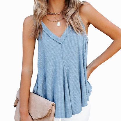 Sexy V Neck Cotton Sleeveless Tank Tops