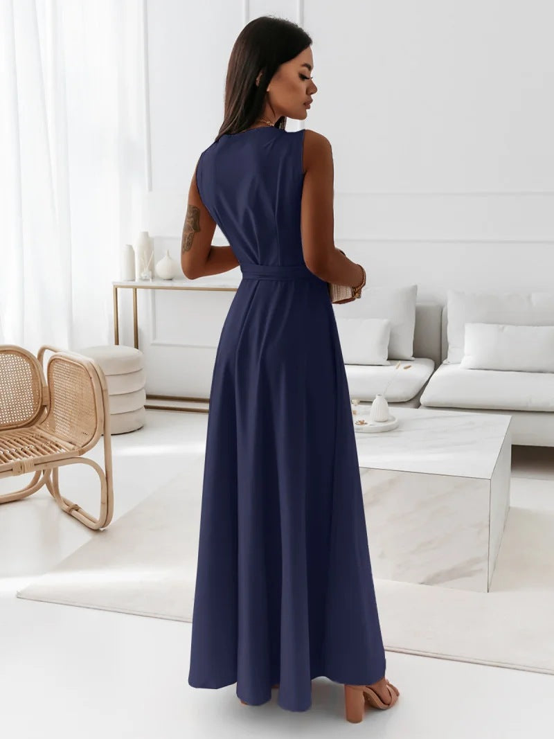 Simple Design V Neck Long Evening Party Dresses