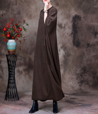 Vintage Batwing Sleeves Fall Plus Sizes Woolen Knitting Dresses